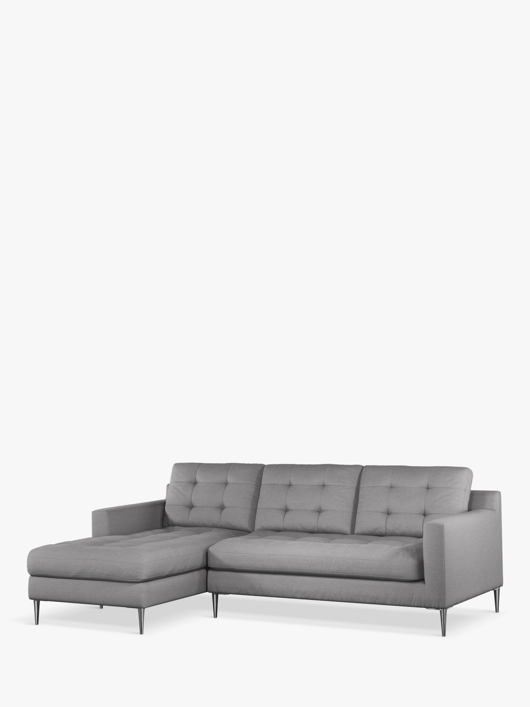 John Lewis Draper II Chaise LHF Sofa, Metal Leg